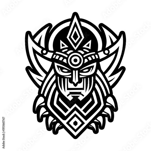 A glyph style icon of ancient warrior tattoo