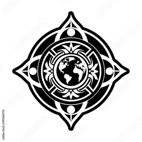 A glyph style icon of cosmic earth symbol