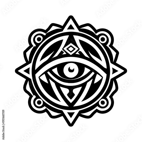 A glyph style icon of hunter eye symbol