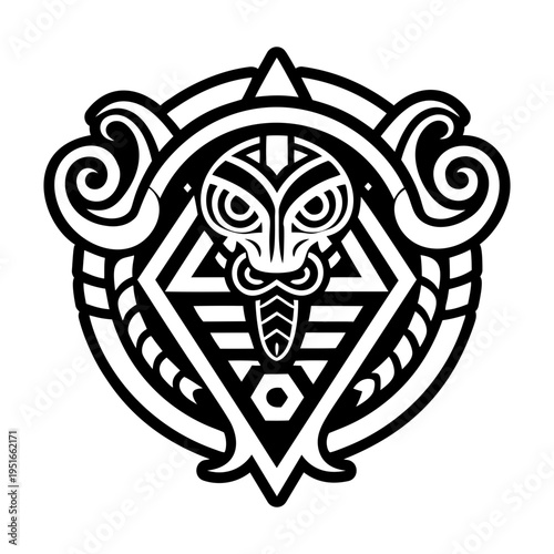 A glyph style icon of snake tattoo
