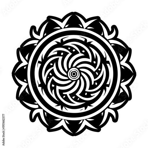 A glyph style icon of vortex pattern tattoo