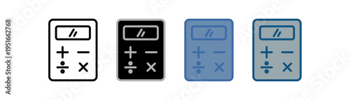 
calculate icon set multiple style collection with calculator design