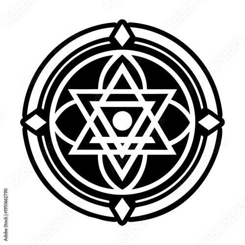 A filled style icon of divine ration tattoo