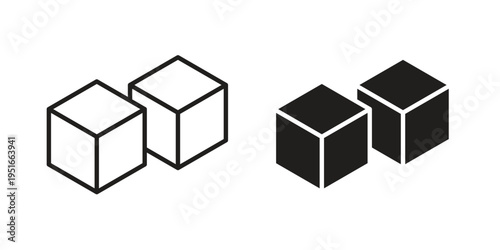 Sugar icon silhouette design. Editable stroke outline icon on white background