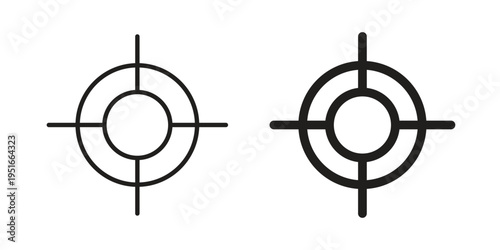 Target icon silhouette design. Editable stroke outline icon on white background