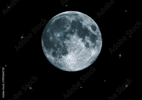 The moon in the night sky