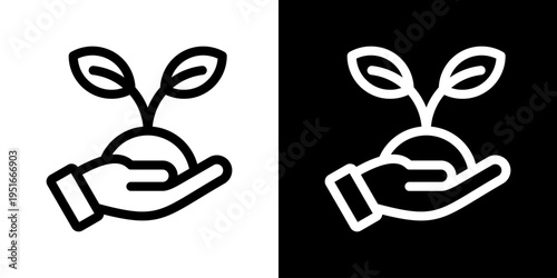 Go Green Icon Set Vector Collection Isolated In Black And White