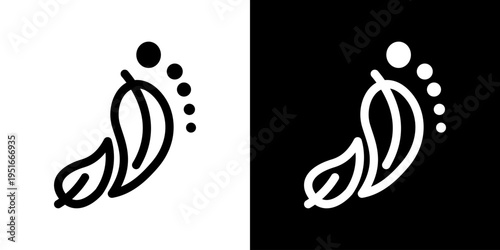 Carbon Footprint Icon Set Vector Collection Isolated In Black And White