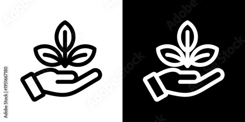 Plant A Tree Icon Set Vector Collection Isolated In Black And White