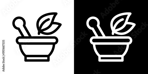 Herbs Icon Set Vector Collection Isolated In Black And White