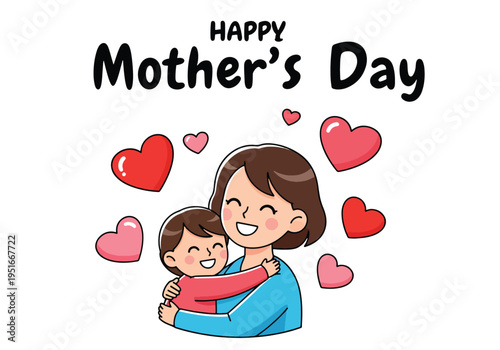 Happy Mother’s Day moment with child hugging mother from behind, celebrating appreciation, warmth, and unconditional love
