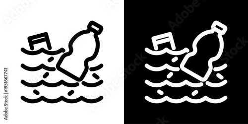 Water Pollution Icon Set Vector Collection Isolated In Black And White