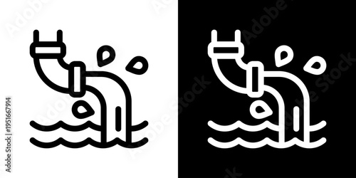 Waste Icon Set Vector Collection Isolated In Black And White