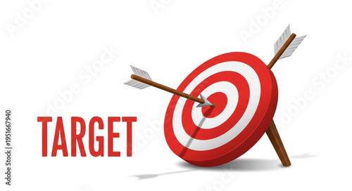 Red circular target with two arrows hitting the bullseye.