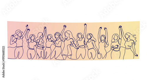 Group of women raising their hands in celebration and solidarity.