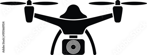 Silhouette of a drone with a camera attached