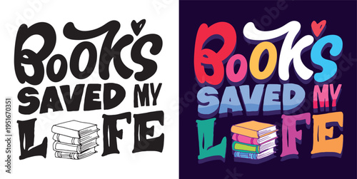 Cute hand drawn doodle lettering quote about Books. Reading more. Lettering for t-shirt design, mug print, bag print, clothes fashion. 100% hand drawn vector image.