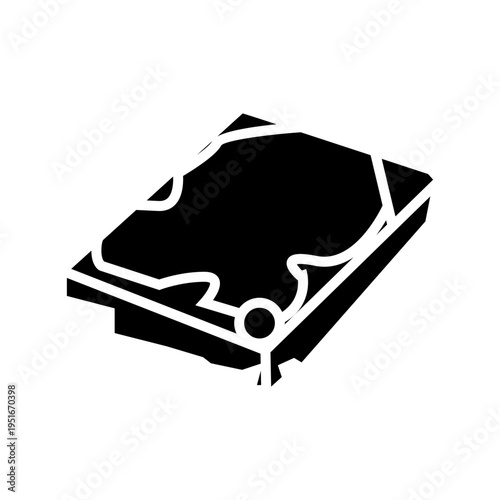 vector illustration of a harddisk computer storage glyph icon