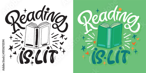 Cute hand drawn doodle lettering quote about Books. Reading more. Lettering for t-shirt design, mug print, bag print, clothes fashion. 100% hand drawn vector image.