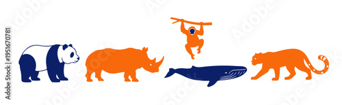 Rare Wildlife and Exotic Forest Animals Icons Collection