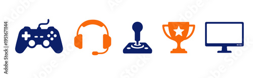 Video Gaming and Electronic Entertainment Icons Set