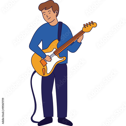 Man Playing Electric Guitar