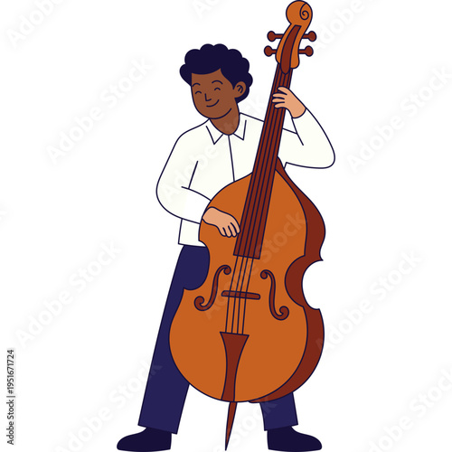 Man Playing Double Bass