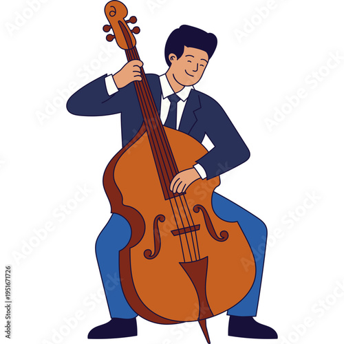 Man Playing Double Bass