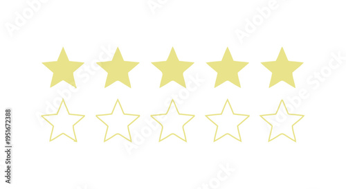 gold star ratings with white background, customer review symbols