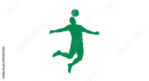 Green soccer player kicking ball vector isolated on White Background