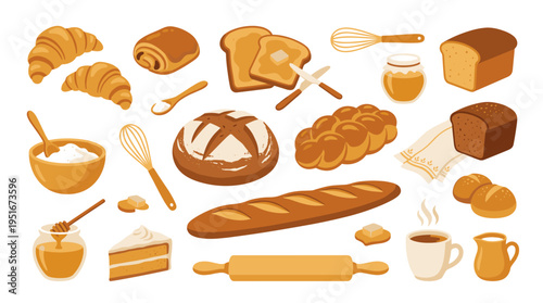Bakery and Pastry Set with Bread Flour and Kitchen Utensils