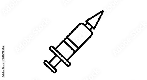 Syringe Medical Icon Outline Isolated on White