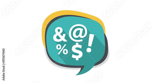 Censored speech bubble icon with swear word punctuation symbols