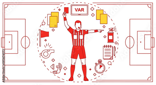 Soccer referee icons vector isolated on White Background