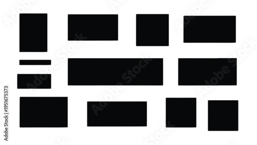 Set of ad campaign layout silhouettes with banner sizes and placement blocks