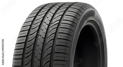 Quadro em tela A close-up view of a car tire on a black background