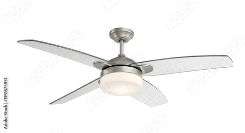 Obraz na płótnie A modern ceiling fan with light against a black background