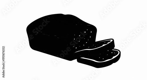 A loaf of bread with two slices cut and stacked