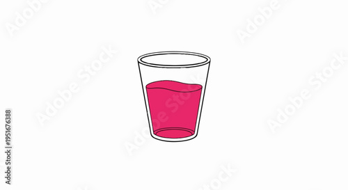 A simple illustration of a glass filled with pink liquid