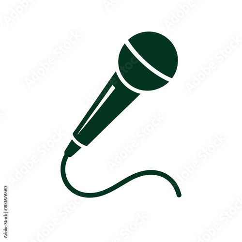 A green microphone icon on a white background for audio needs