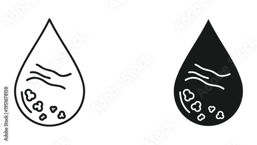 Water Droplet Contamination Icon Representation