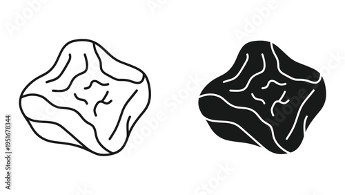 Raisin Dried Grape Silhouette Duo Food Ingredient