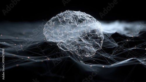 Abstract Digital Brain Network: Artificial Intelligence, Neural Connections, and Future Technology Concept