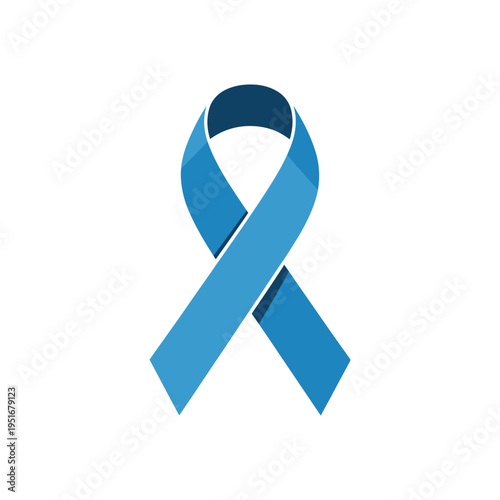 A blue ribbon symbolizing awareness and support for a cause