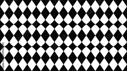 Seamless Black and White Diamond Pattern in Vertical Zigzag Harlequin Style for Textile Wallpaper and Decorative Vector Design
