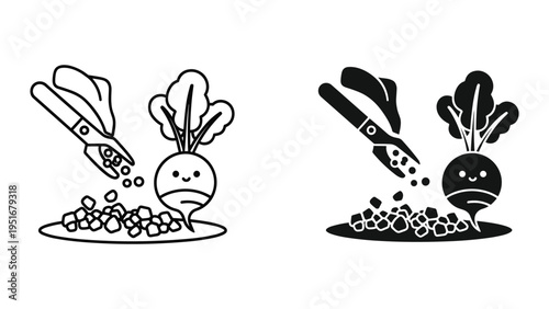 Beet Harvesting Action Icon