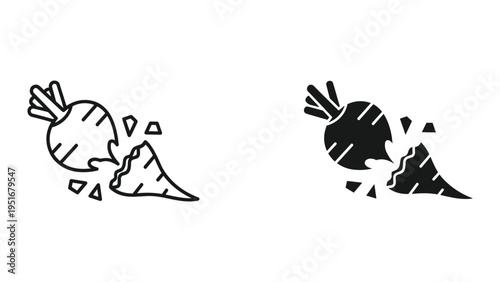 Root Vegetable Break Symbol Concept