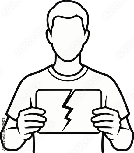 Person holding broken object