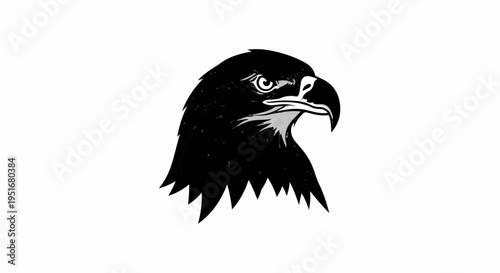 Black eagle head profile drawing