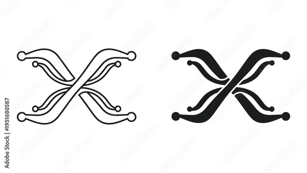 Obraz premium Abstract Symbol Intersecting Lines Logo Design Commerce